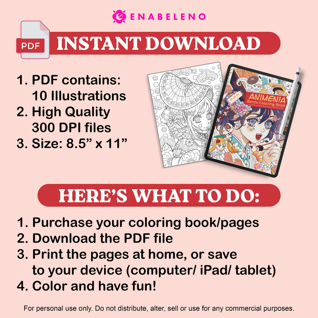 Animenia Bento | Digital Coloring Pages