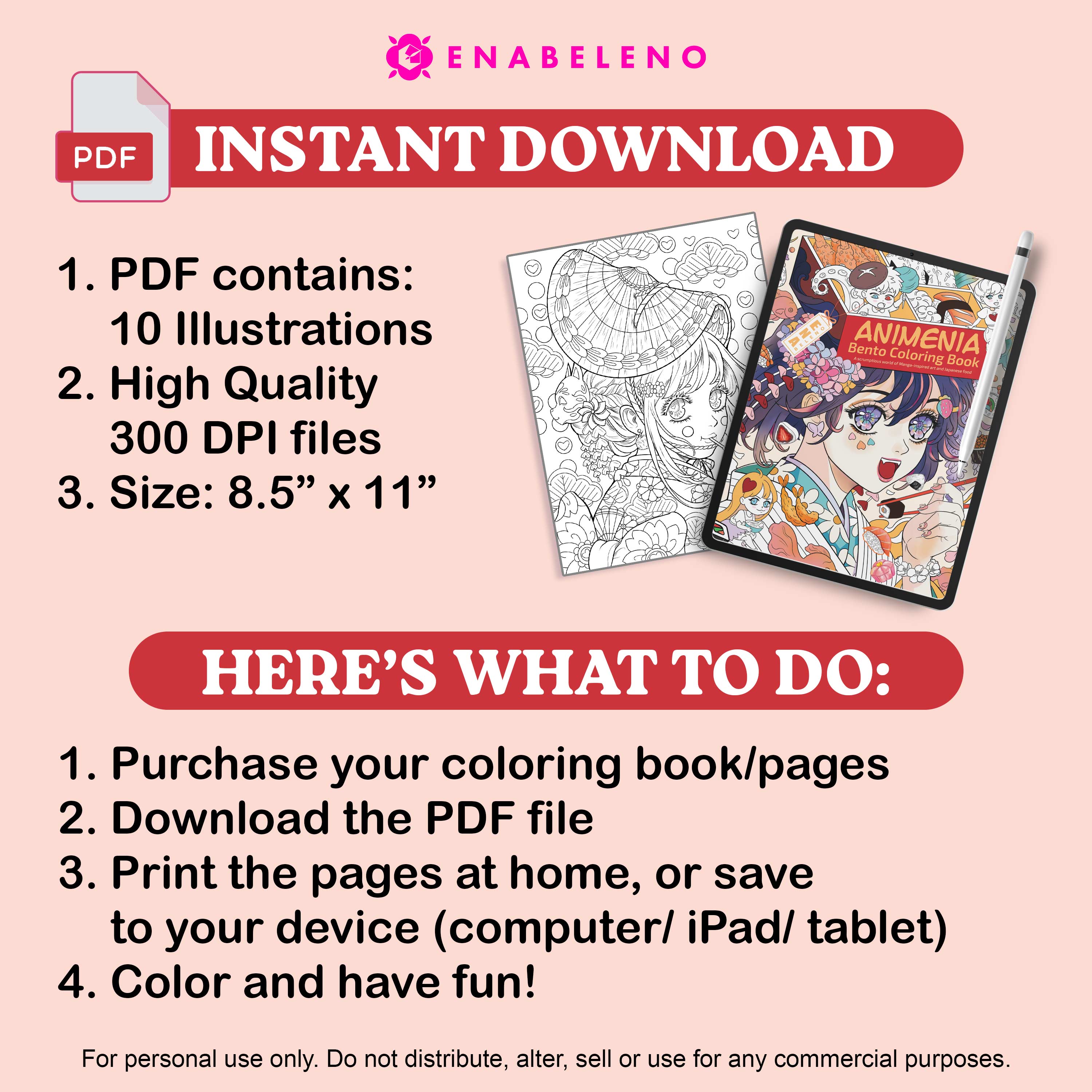 Animenia Bento | Digital Coloring Pages