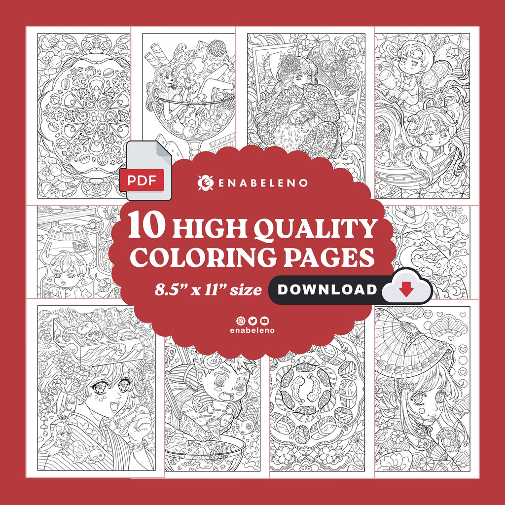 Animenia Bento | Digital Coloring Pages