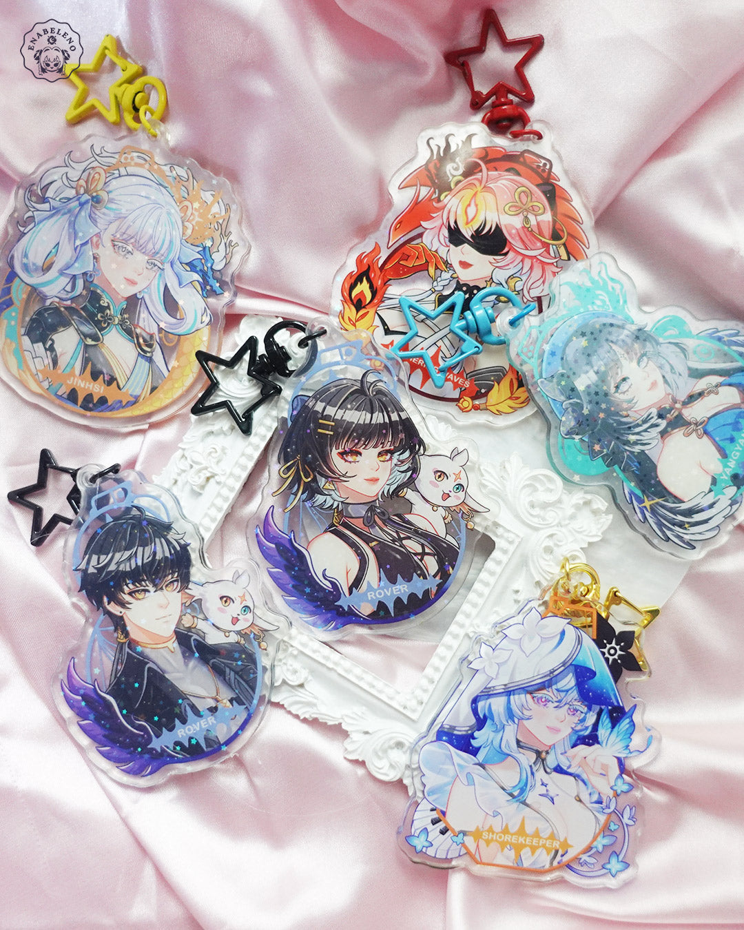 Cute resonator keychains inspired by the game Wuthering Waves. Best double side print keychain gift for Resonators and Kuro Games fans.