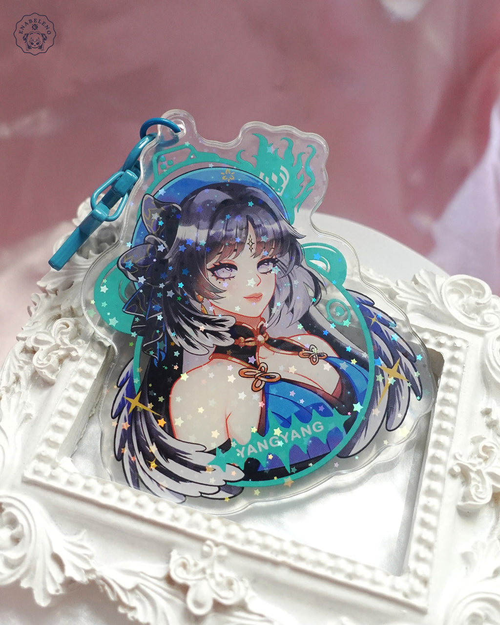 Cute Yangyang keychain inspired by the game Wuthering Waves. Best double side print keychain gift for Resonators and Kuro Games fans.