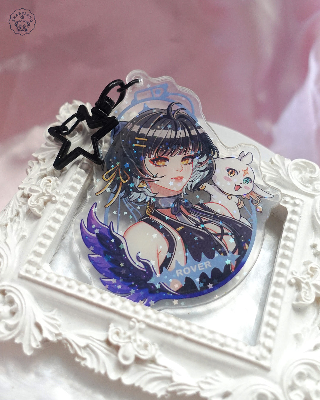 Cute Female Rover keychain inspired by the game Wuthering Waves. Best double side print keychain gift for Resonators and Kuro Games fans.