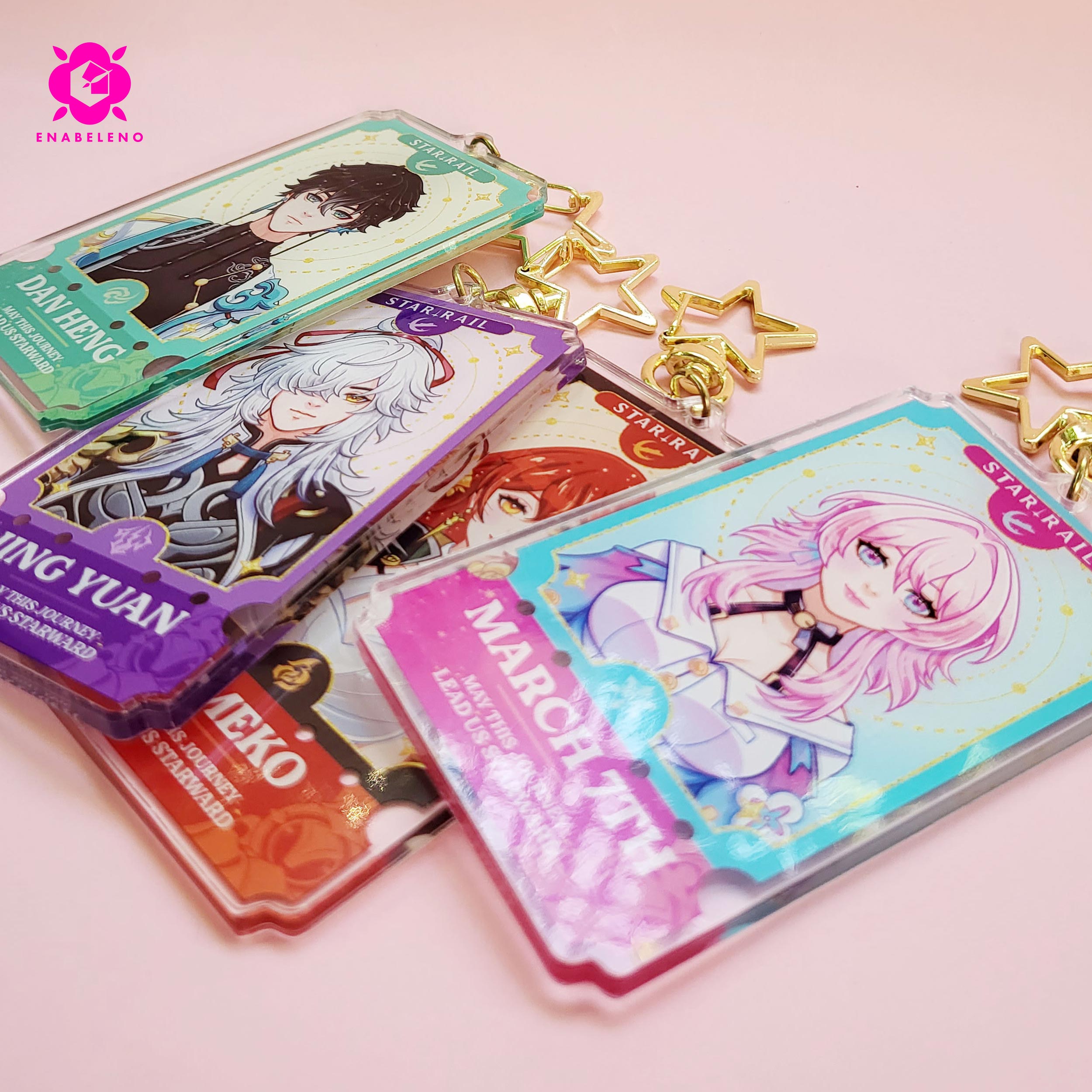 Cute keychains inspired by Honkai Star Rail characters with Ticket design. Best keychains gift for Trailblazers and Hoyoverse fans.